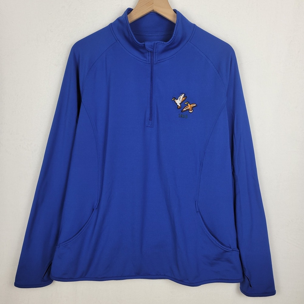 Sport-Tek Women's XXL Royal Blue 1/4 Zip Pullover Jacket Mallard Ducks‎ 1923